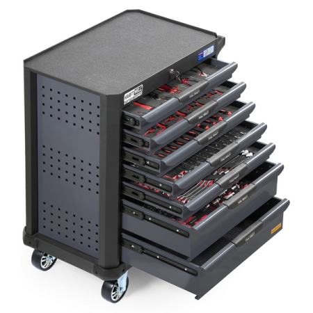 Тележка серая с набором инструментов, 277 предметов, KraftWell KRW-TTG+SET277