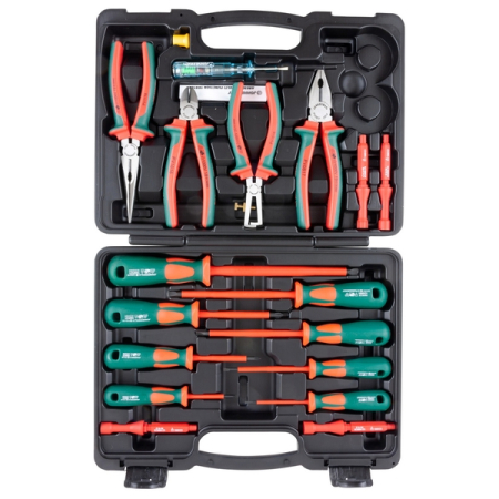 Набор диэлектрических отверток и шарнирно-губцевого инструмента, 18 предметов, Jonnesway PSV118S