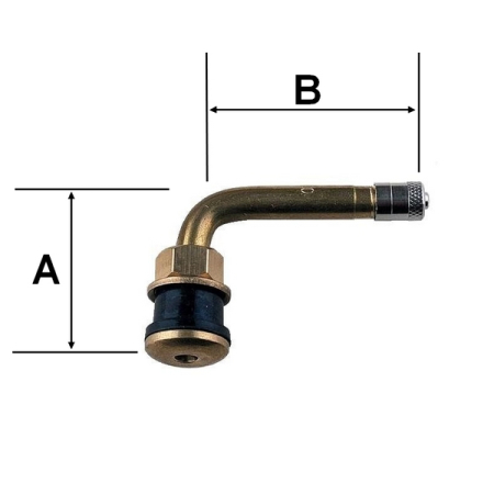 Вентиль металлический для бескамерных грузовых колес, угол 90 градусов, отверстие 15,7 мм, Clipper TR-570C