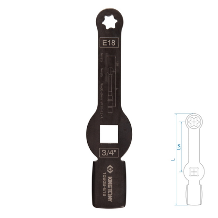 KING TONY 10B0B-E18 Ключ для тормозных суппортов грузовых автомобилей E18, 3/4", ударный
