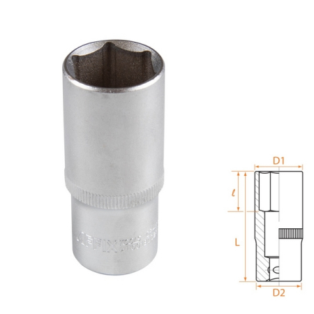 Головка торцевая глубокая шестигранная 3/8", 21 мм, AFFIX AF00130021
