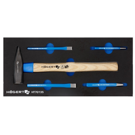 Набор инструментов в тележке, 214 предметов, HOEGERT HT7G056