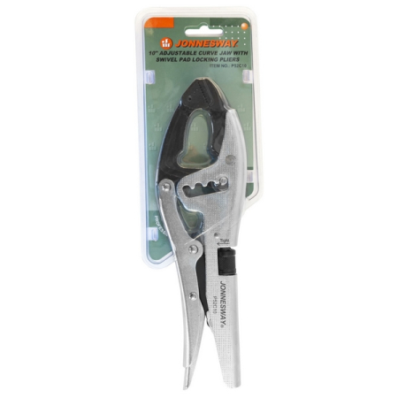 Зажим ручной переставной с шарнирной губкой и трубным захватом, 250 мм, 0-80 мм, Jonnesway P52C10