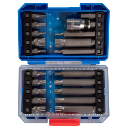 KING TONY 1041CQ-EB Набор вставок (бит) 10 мм, Torx, Spline, Hex, 41 предмет