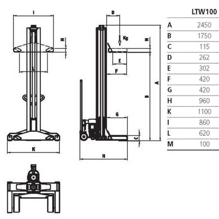 Колонны подкатные электромеханические, 4x10 тонн, WERTHER-OMA LTW1004C+4 (380V)