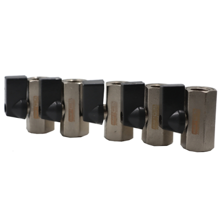 Вентиль пневматический шаровый F1/4"-F1/4", 5 шт, KraftWell KRW-BV14F-5