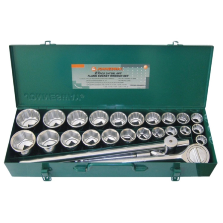 Набор головок торцевых 3/4"DR, дюймовых 12-гр. 7/8"–2", метрических 6-гр. 22–50 мм, 27 предметов, Jonnesway S04H6327S