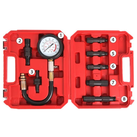 Компрессометр бензиновый 0-20 бар с адаптерами Car-Tool CT-N0126