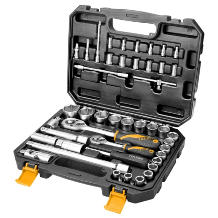 Набор торцевых головок 1/4" и 1/2", 4-32 мм, 45 предметов, TOLSEN TT15142 Набор торцевых головок 1/4" и 1/2", 4-32 мм, 45 предметов, TOLSEN TT15142