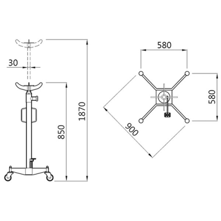 Стойка трансмиссионная гидравлическая, грузоподъемность 800 кг, Werther-OMA W210(610) Стойка трансмиссионная гидравлическая, грузоподъемность 800 кг, Werther-OMA W210(610)