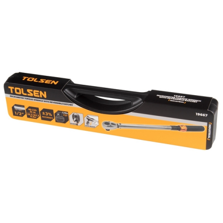 Ключ динамометрический 1/2", 40-220 Нм, в пластиковом кейсе, TOLSEN TT19667