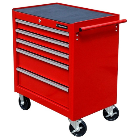 Тележка инструментальная с 5 ящиками, красная, СТАНКОИМПОРТ BTD-271051CIS red