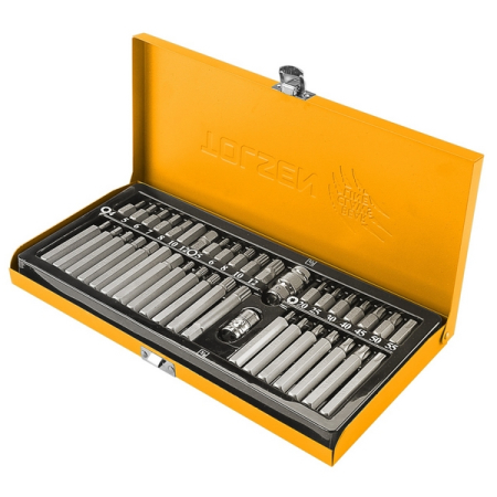 Набор вставок (бит) 10 мм, Torx, Spline, Hex, 40 предметов, TOLSEN TT20385