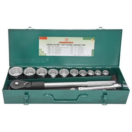 Набор головок торцевых 12-гранных 3/4"DR, SAE 7/8"-2", 14 предметов, Jonnesway S04H6615S (S04H6415S)