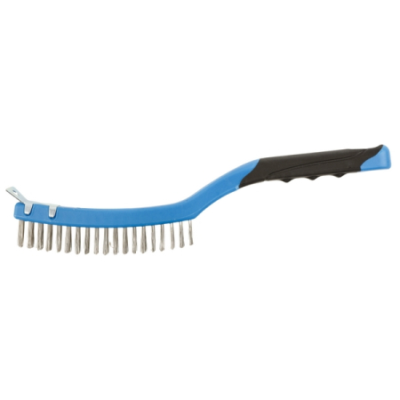 Щетка проволочная из нержавеющей стали со скребком, 3x19, HOEGERT HT3B634