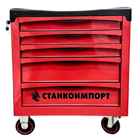 Тележка инструментальная с 5 ящиками, красная, СТАНКОИМПОРТ BTD251