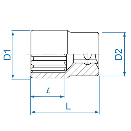 KING TONY 233055M Головка торцевая 1/4 дюйма двенадцатигранная, 5,5 мм