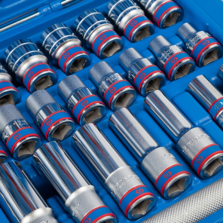 KING TONY P7553MR03 Набор инструментов универсальный, 153 предмета, в комплекте фонарь налобный