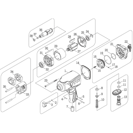 Ремкомплект для гайковерта NC-4299, корпус гайковерта MIGHTY SEVEN NC-4299QP01