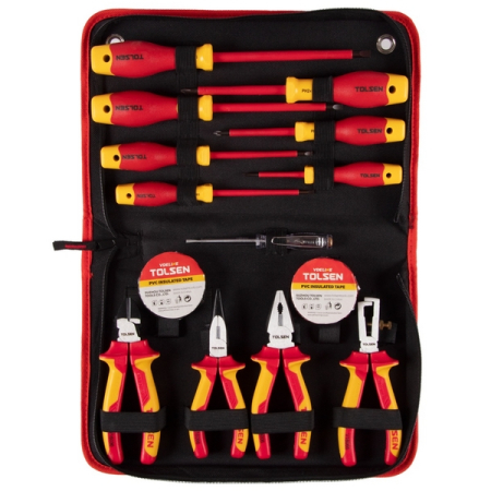 Набор инструментов диэлектрических, универсальный, 14 предметов, TOLSEN TTV80114 Набор инструментов диэлектрических, универсальный, 14 предметов, TOLSEN TTV80114