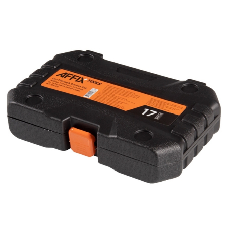 Набор 12-гранных торцевых головок со сквозным отверстием, HEX 19 мм, 10-24 мм, с принадлежностями, 17 предметов, AFFIX AF01917C