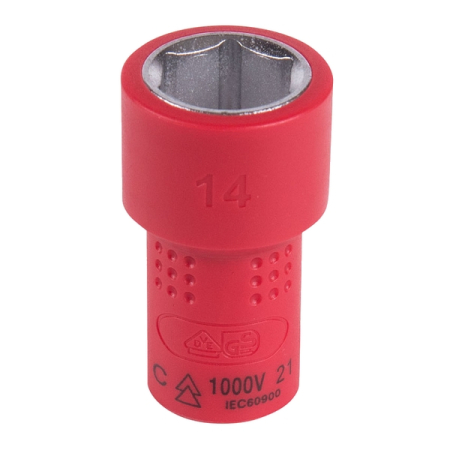 KING TONY 2335VE14M Головка торцевая диэлектрическая шестигранная 1/4”, 14 мм