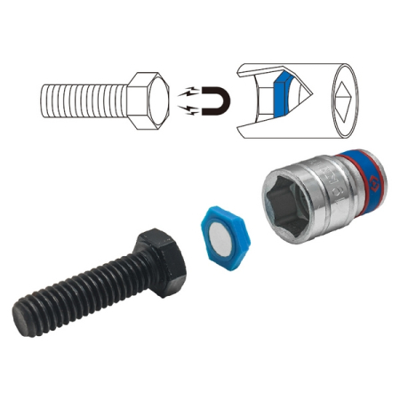 KING TONY 91000M Набор магнитных вставок в торцевые головки 8-19 мм, 11 предметов