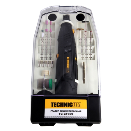 Аккумуляторный гравер 5000-25000 об/мин, 12В, 2Ач, TECHNICOM TC-CF699