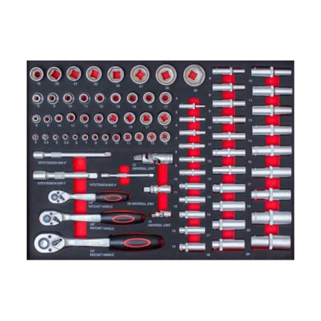 Тележка с 5 ящиками + ПОДАРОК инструмент, 157 предметов, KraftWell KRW-TTB+SET157