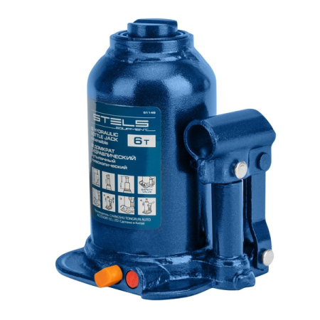 Домкрат гидравлический бутылочный телескопический, 6 т, 180-410 мм, Stels 51149