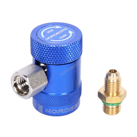 NORDBERG NFA9L Муфта быстросъемная R1234yf низкое давление, синяя NORDBERG NFA9L Муфта быстросъемная R1234yf низкое давление, синяя