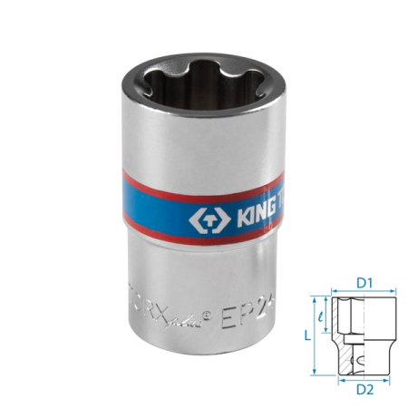 KING TONY 433E24M Головка торцевая TORX Plus 1/2", EP24
