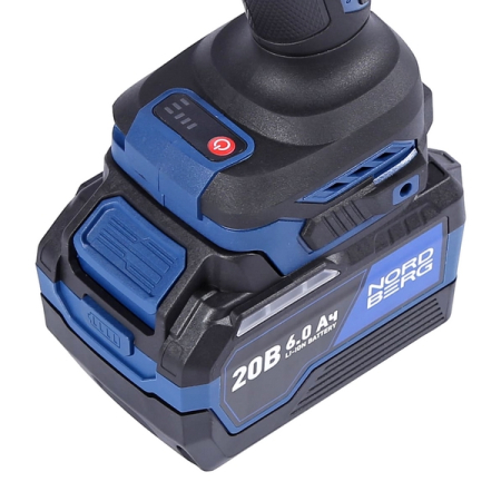 NORDBERG NE812K Гайковерт аккумуляторный, 1/2", 1700Нм, 20В, с двумя 6А акк. и зар. уст-вом, кейс