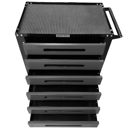 Инструментальная тележка, 6 ящиков, серая, Great Wolf GWT-G6