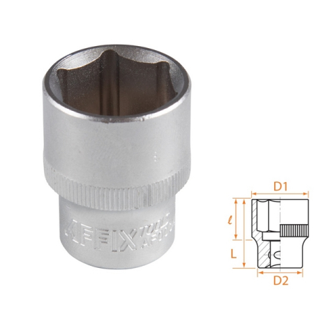Головка торцевая стандартная шестигранная 1/2", 22 мм, AFFIX AF00040022