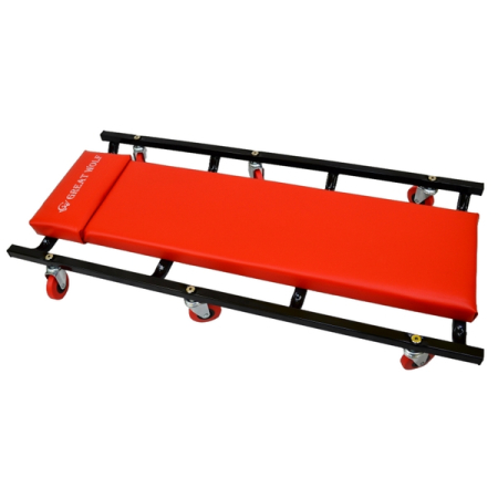 Лежак подкатной низкопрофильный, красный, Great Wolf GWC-1