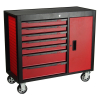 Тележка инструментальная, 7 ящиков, боковой отсек, красная JTC-S1067