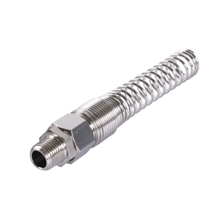 Переходник резьбовой M1/4 дюйма, с пружиной под шланг 8x12 мм MACTAK 697-11