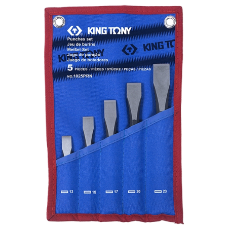 KING TONY 1025PRN Набор зубил, чехол из теторона, 5 предметов KING TONY 1025PRN Набор зубил, чехол из теторона, 5 предметов
