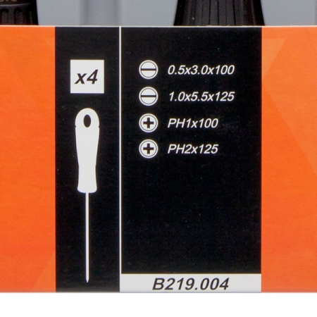 BAHCO B219.004 Набор отверток PHILLIPS, SLOTTED, 4 предмета