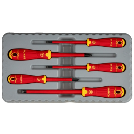 BAHCO B220.015 Набор отверток изолированных Slotted, Pozidriv, 5 предметов