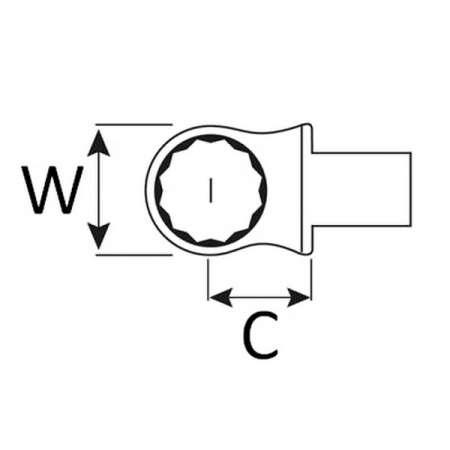 Насадка накидная 12-гранная 7 мм для динамометрического ключа 9x12 мм JTC-509207