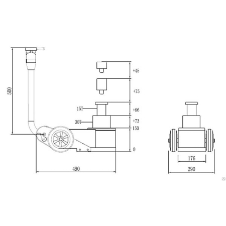 Nordberg N302 Подкатной пневмогидравлический домкрат 15/30 тонн