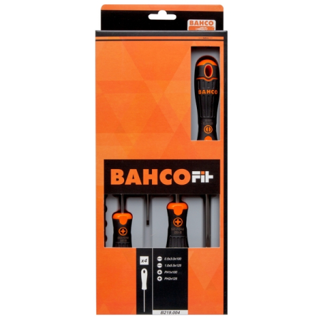 BAHCO B219.004 Набор отверток PHILLIPS, SLOTTED, 4 предмета