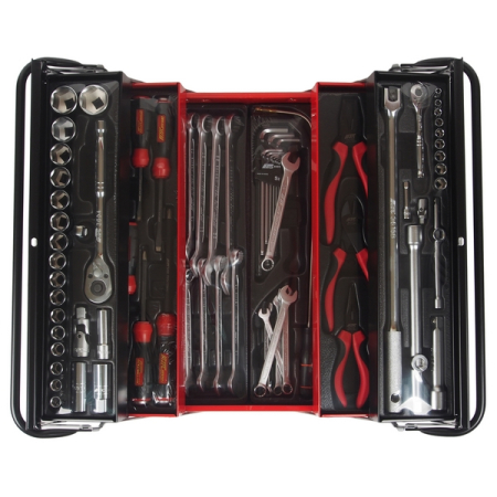 Набор инструментов в переносном ящике, 6 лотков, 76 предметов, JTC-B076
