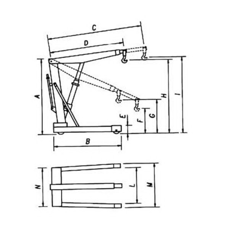 Кран гидравлический, грузоподъемность 2000 кг, нескладной ОМА 576