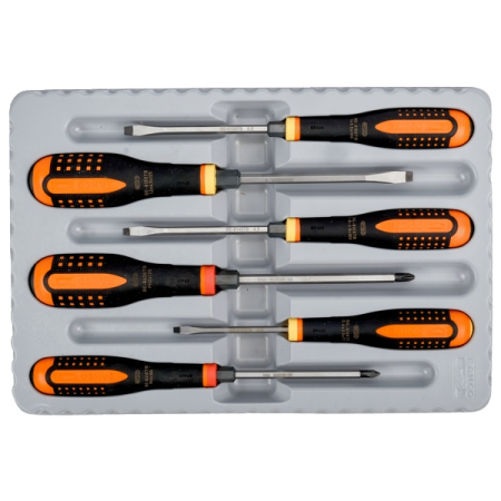 Набор отверток ударных Slotted, Phillips, 6 предметов, BAHCO BE-9881TB