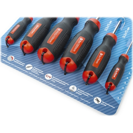 Набор силовых отверток Phillips и Slotted, 6 предметов, СТАНКОИМПОРТ CS-30.10.1