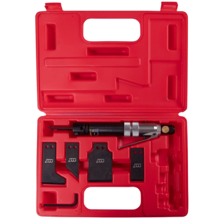 Нож скребковый пневматический, 4200 кол/мин, с набором насадок, 6 предметов, MIGHTY SEVEN QK-112N