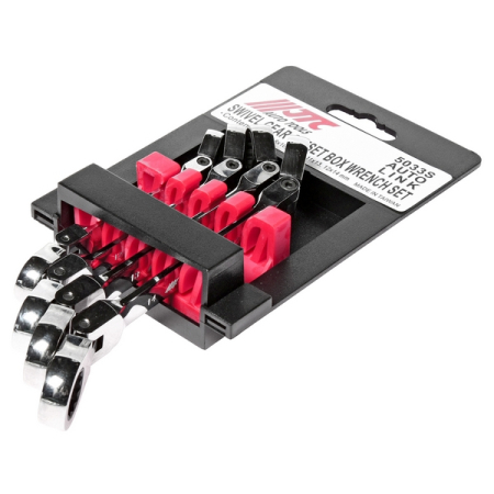 Набор ключей накидных трещоточных шарнирных, 8-14 мм, 4 предмета, JTC-5033S